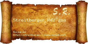 Streitberger Rózsa névjegykártya