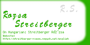 rozsa streitberger business card